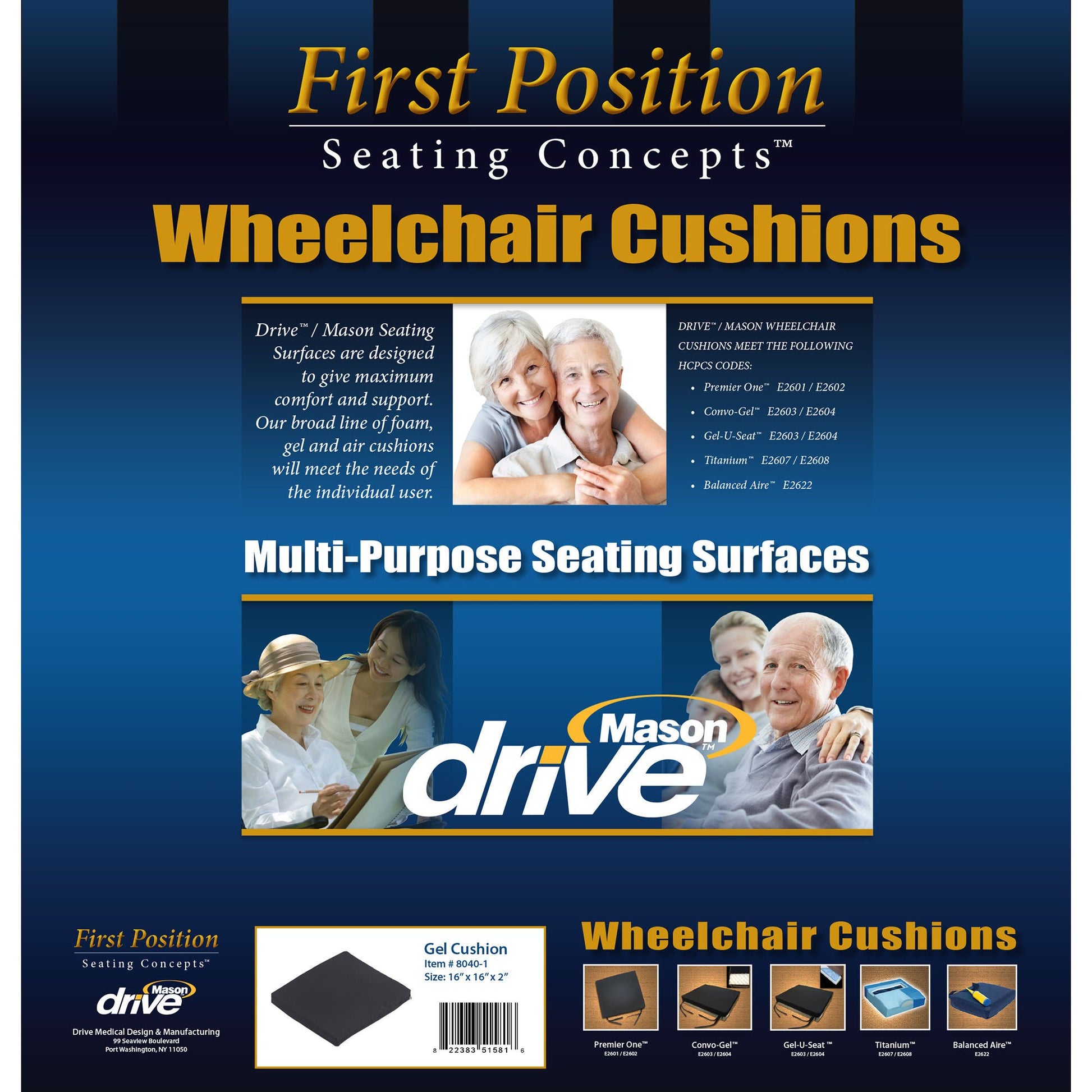 drive™ Gel-U-Seat™ Lite Seat Cushion, .