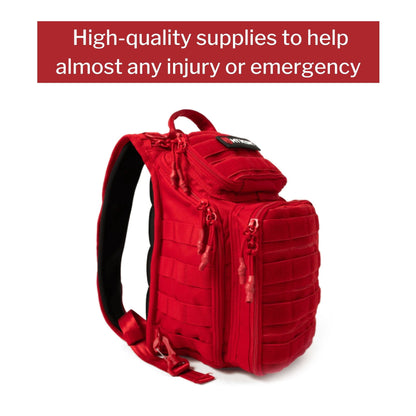 My Medic Recon First Aid Kit Backpack with Emergency Medical Supplies - Red