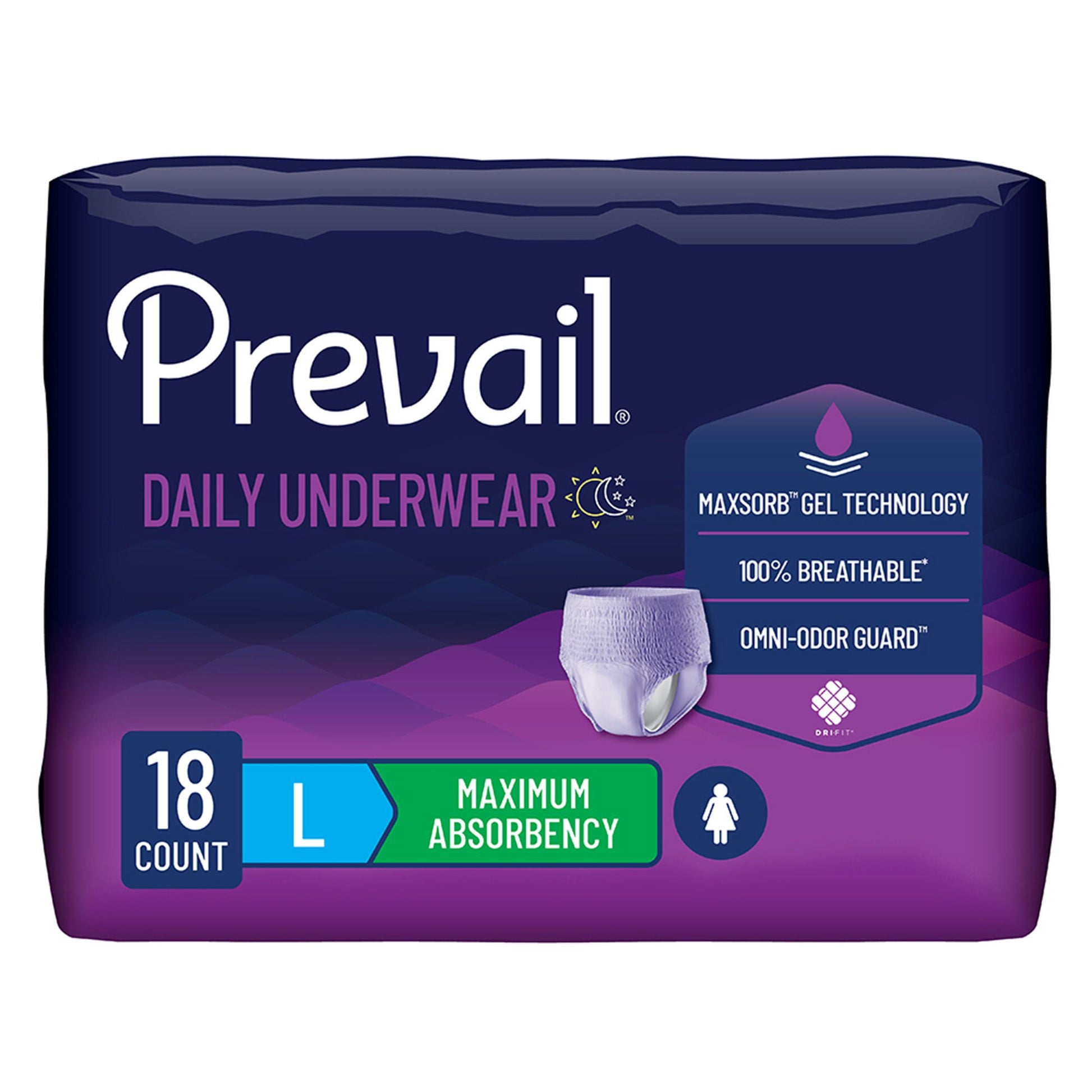 Prevail® for Women Daily Absorbent Underwear, Heavy Absorbency