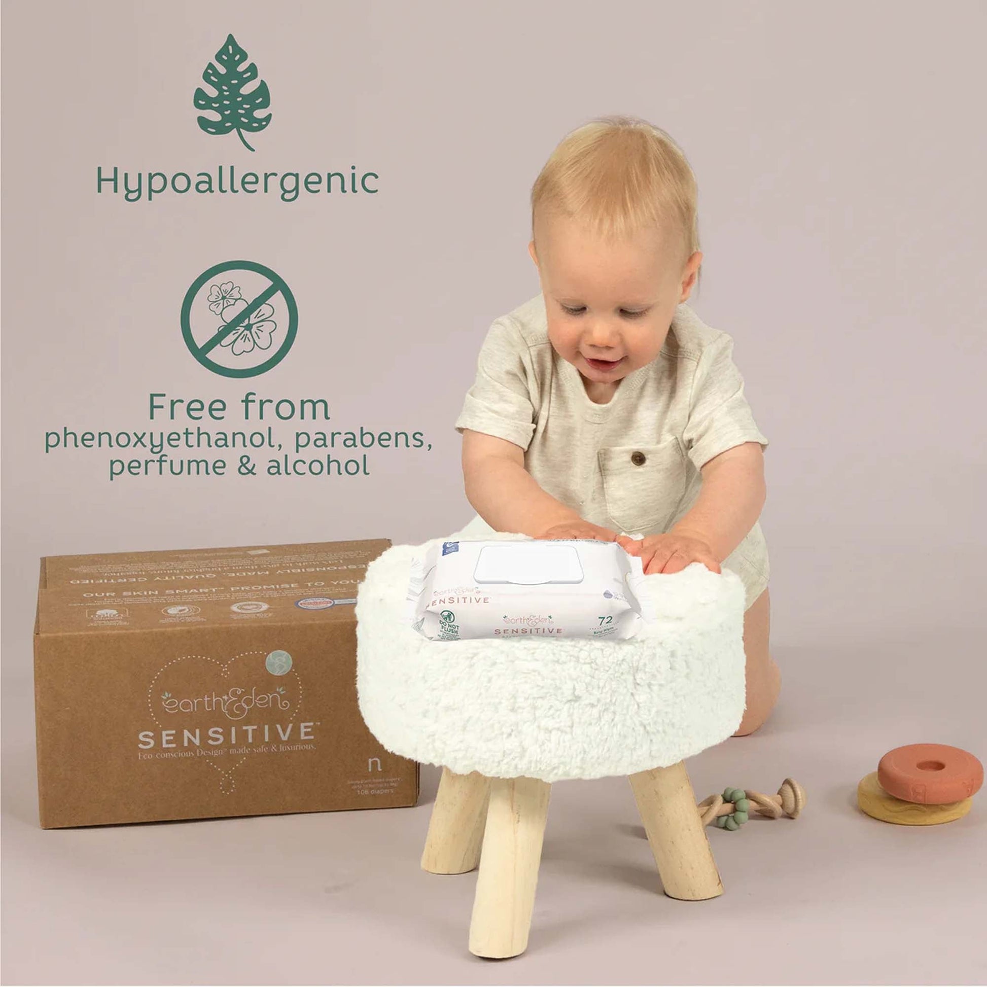 Earth & Eden Sensitive™ Baby Wipes, 72 per Pack