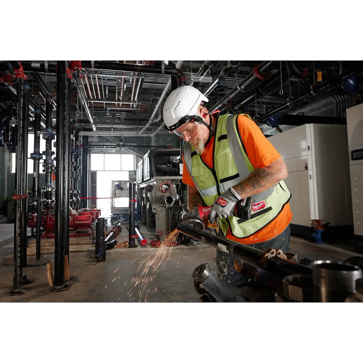 Milwaukee BOLT Red Safety Helmet with IMPACT ARMOR Liner (USA) - Type 2, Class E 48-73-1351 | 3-Piece, Molded Plastic