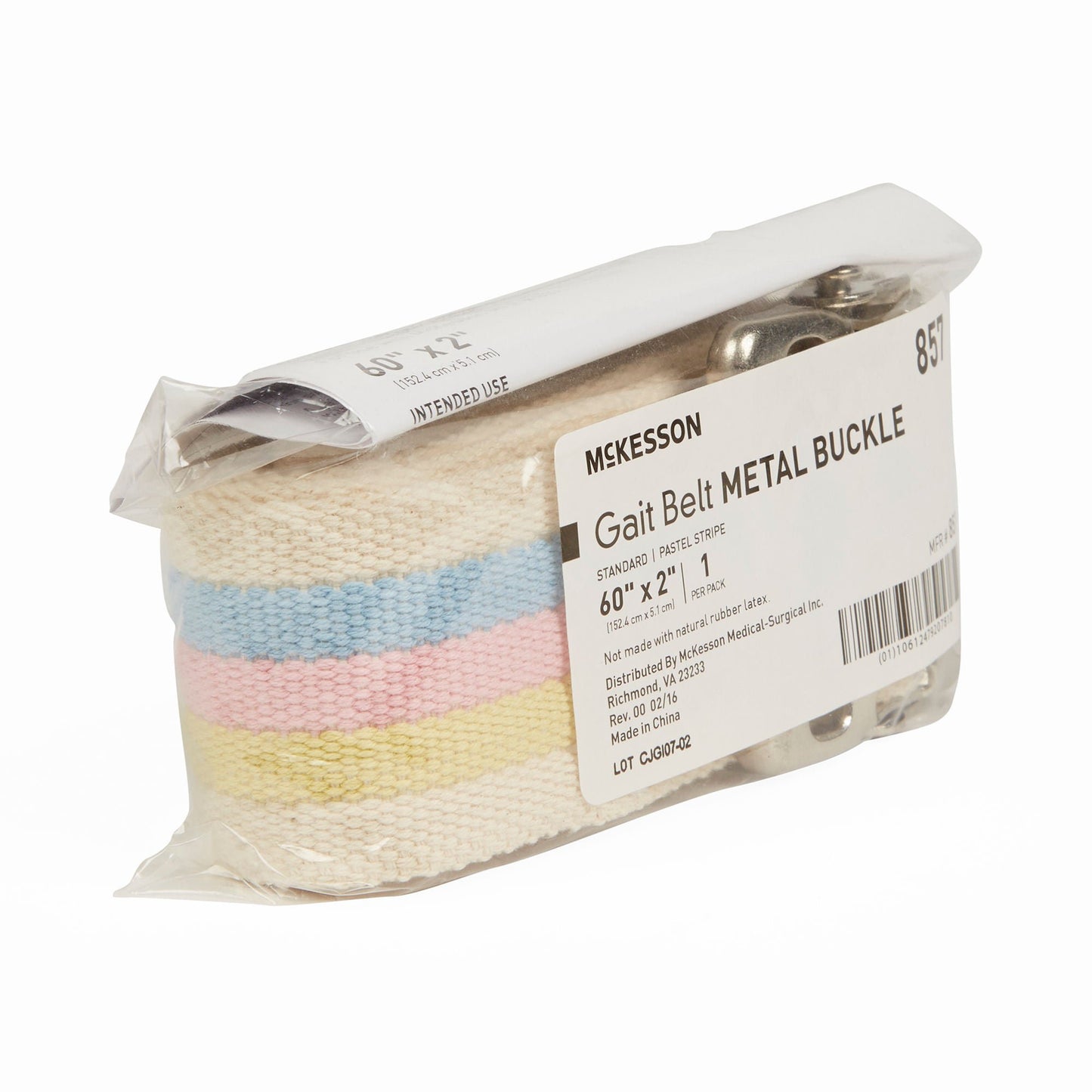 McKesson Pastel Stripe Gait Belt, 60 Inch