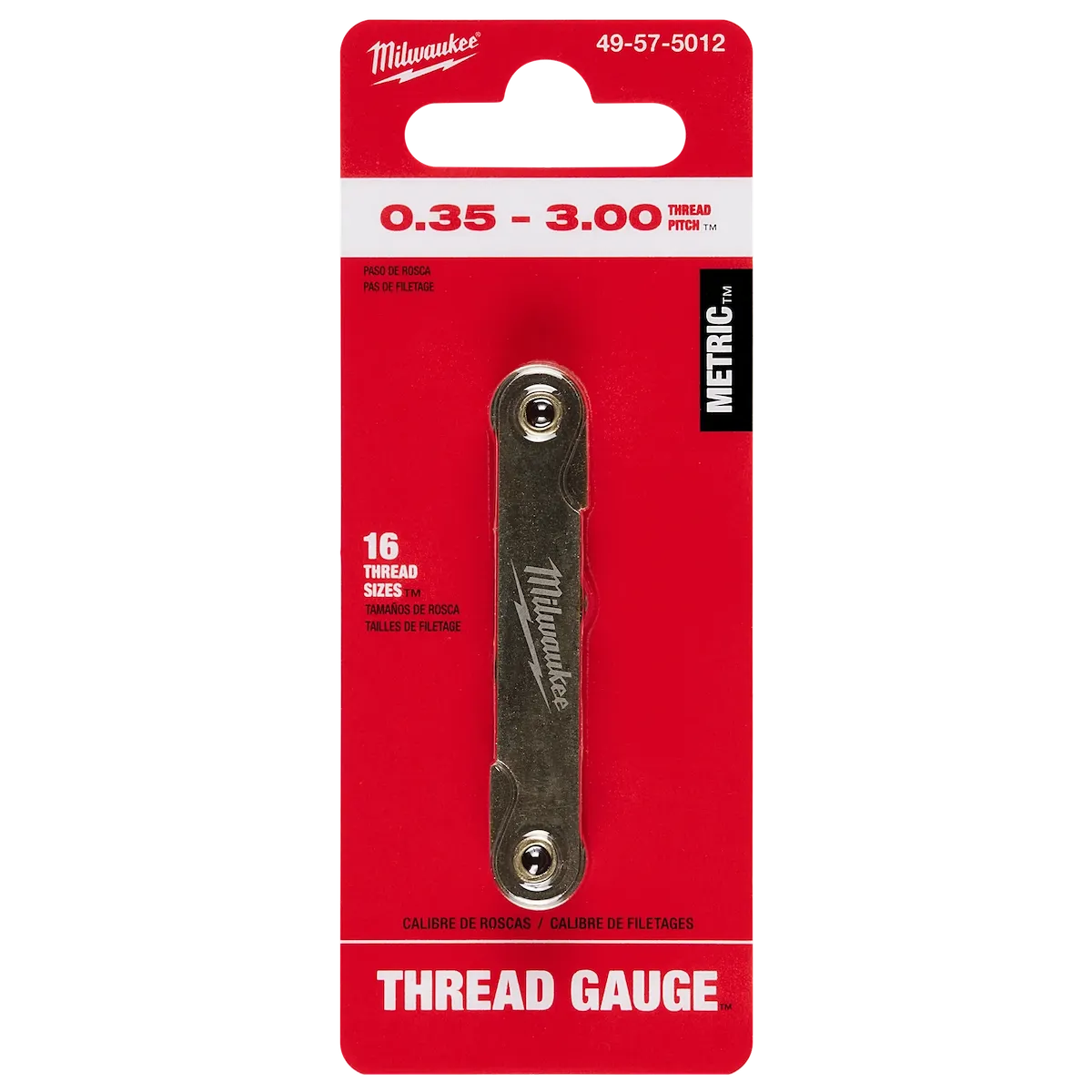 Milwaukee 0.35-3.00 mm Metric Thread Pitch Gauge 49-57-5012 | Metal