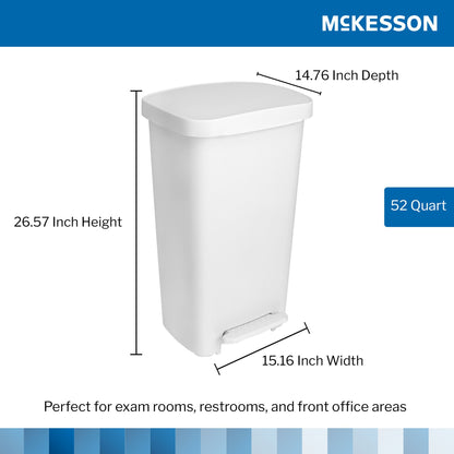 McKesson Waste Can with Step-On Pedal, White, x 26.57 Inch