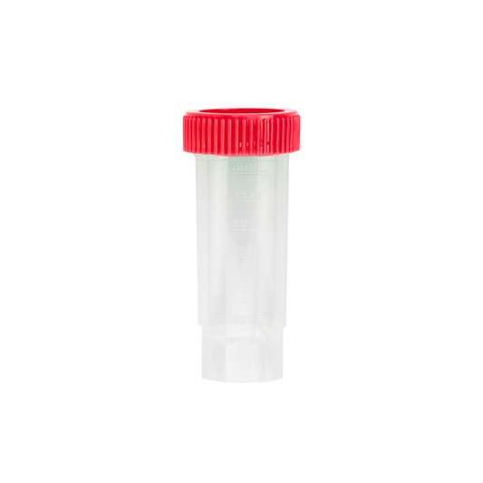 Caplugs® Evergreen 2403530R30E1 30mL Freestanding Centrifuge Tubes Red Caps PP MADE IN USA