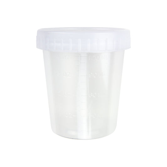 Caplugs Evergreen 222-5614-06I 120 mL Specimen Container Natural Cap Sterile PP Individually Packed MADE IN USA
