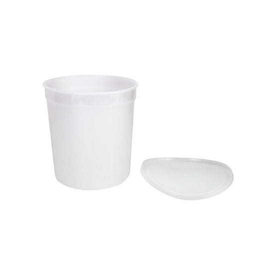 Caplugs® Evergreen 240-5704-06N — 64 oz Specimen Containers with Press-Close Lids, Non-Sterile, HDPE, Natural, 48/