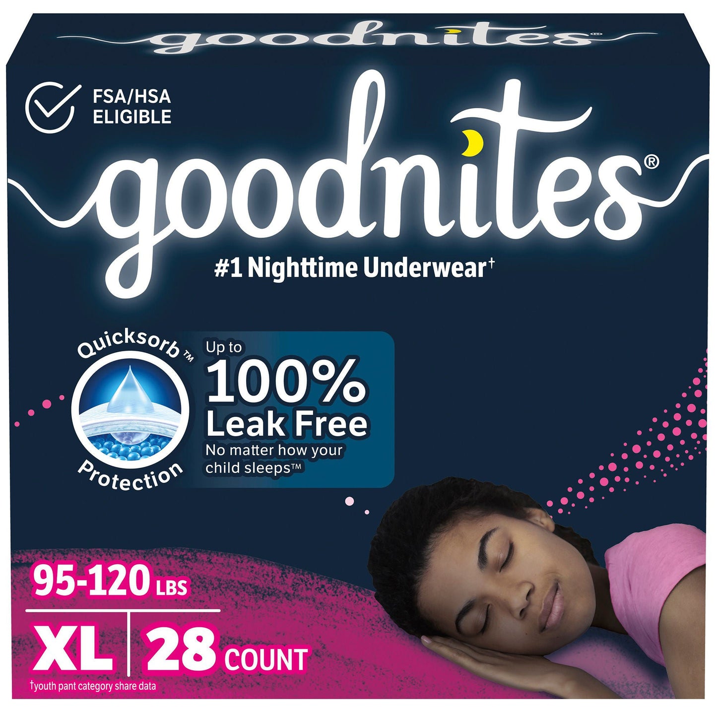 GoodNites® Bedwetting Underwear, Extra Large for Girls weighing 95 – 140 lbs.