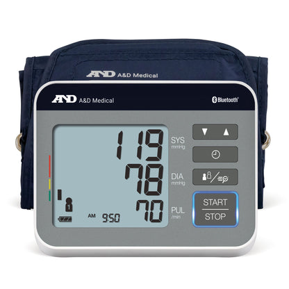 AND Home Automatic Digital Blood Pressure Monitor Arm Nylon Cuff 22 to 42 cm Desk Model
