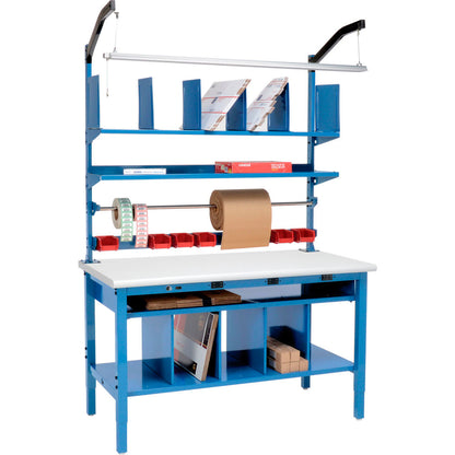 Global Industrial Complete Packing Workbench W/Power Apron, Laminate Safety Edge, 60"W x 30"D