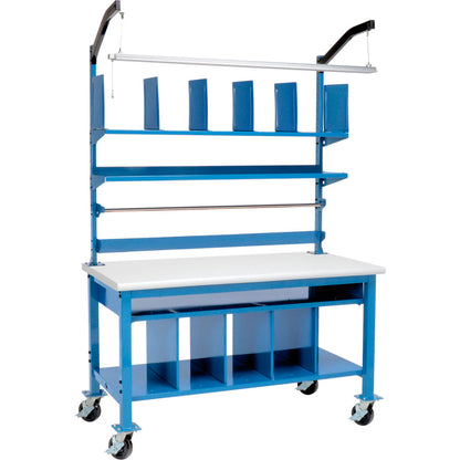 Global Industrial Complete Mobile Packing Workbench, ESD Safety Edge, 60"W x 30"D