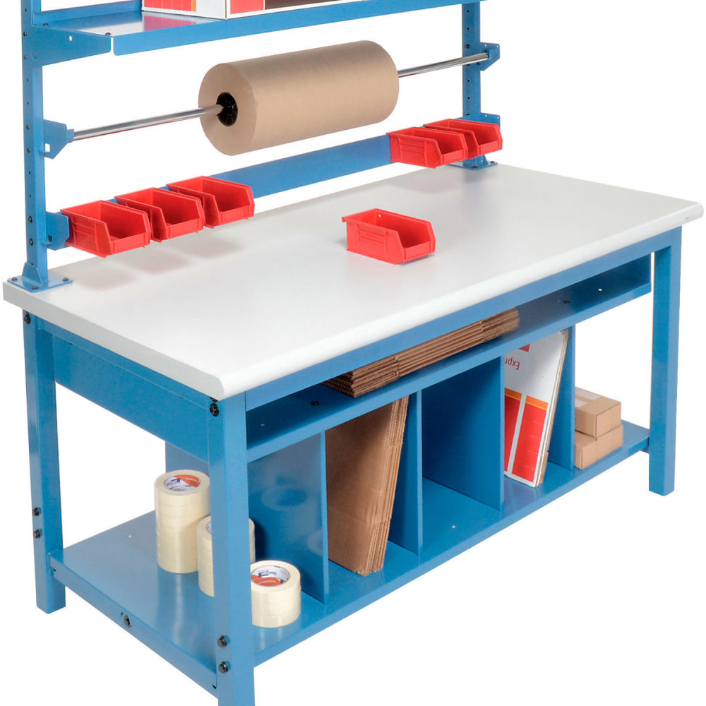 Global Industrial Complete Packing Workbench, ESD Safety Edge, 60"W x 30"D