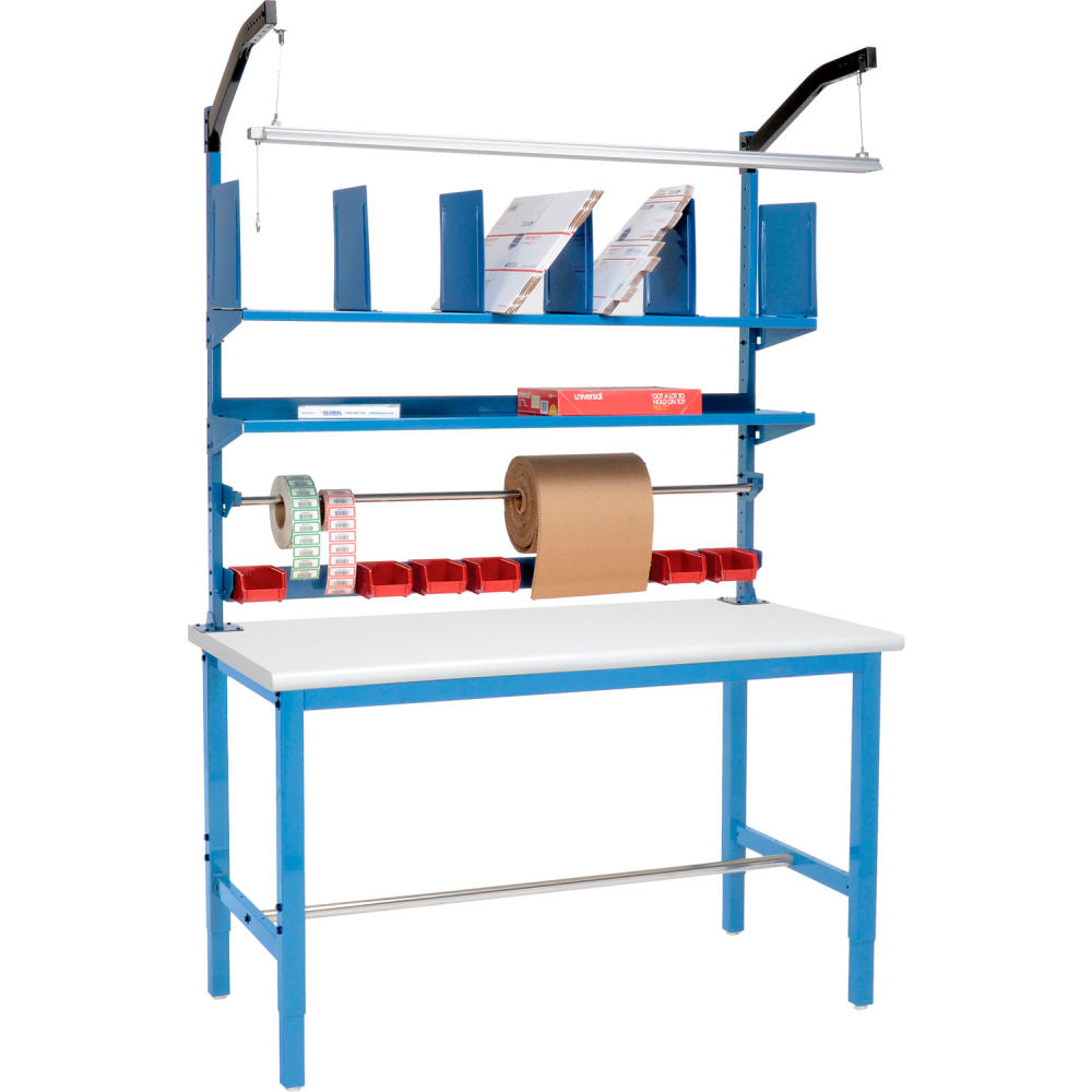 Global Industrial Packing Workbench W/Riser Kit, ESD Safety Edge, 60"W x 30"D