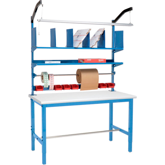 Global Industrial Packing Workbench W/Riser Kit, ESD Safety Edge, 60"W x 30"D