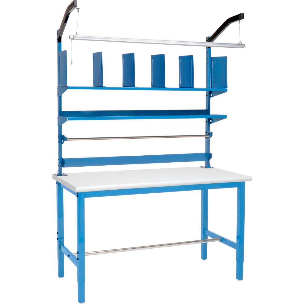 Global Industrial Packing Workbench W/Riser Kit, ESD Safety Edge, 60"W x 30"D