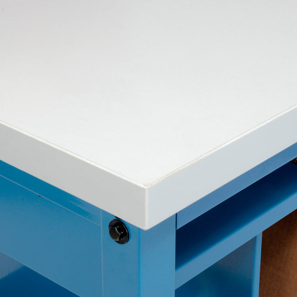 Global Industrial Mobile Packing Workbench W/Lower Shelf Kit, Laminate Square Edge, 60"Wx30"D