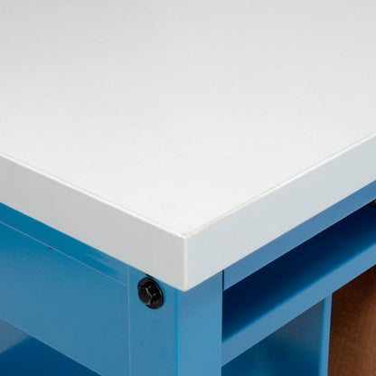 Global Industrial Mobile Packing Workbench W/Lower Shelf Kit, Laminate Square Edge, 60"Wx30"D