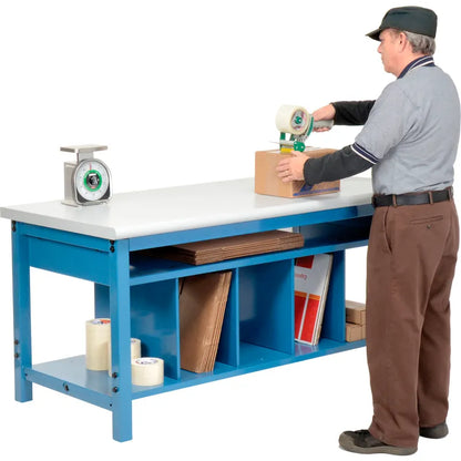Packaging Workbench with Lower Shelf | Fulfillment Station 244205