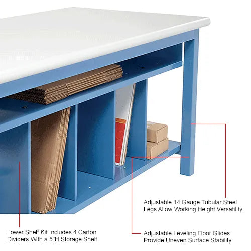 Packaging Workbench with Lower Shelf | Fulfillment Station 244205