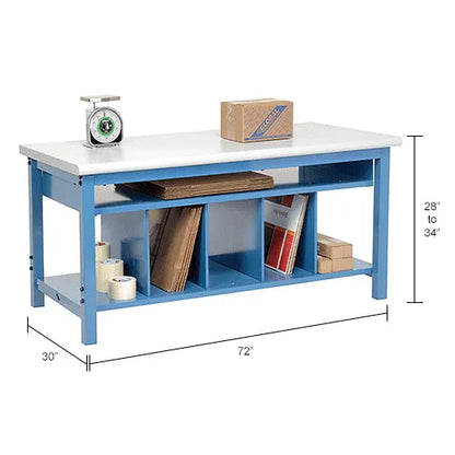 Packaging Workbench with Lower Shelf | Fulfillment Station 244205