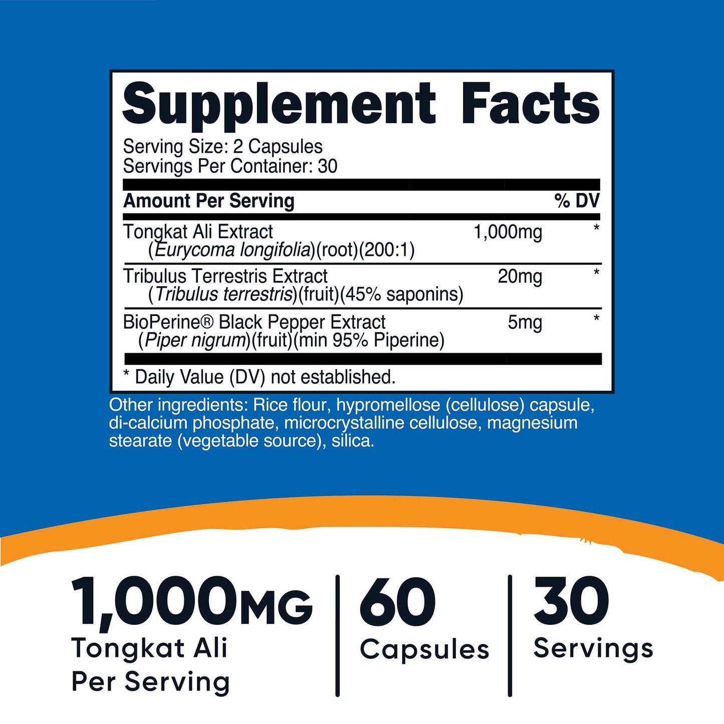 nutricost Dietary Supplement Tongkat 1,000 mg Strength Capsule