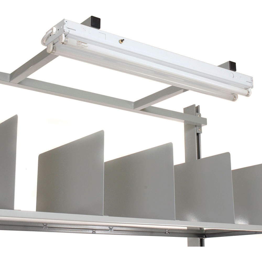 Pro-Line CPB packing workbench overhead light and upper shelf dividers