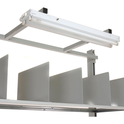 Pro-Line CPB packing workbench overhead light and upper shelf dividers