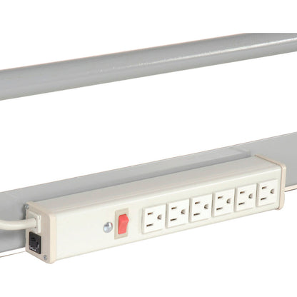 Pro-Line CPB packing workbench 6-outlet power strip on the apron
