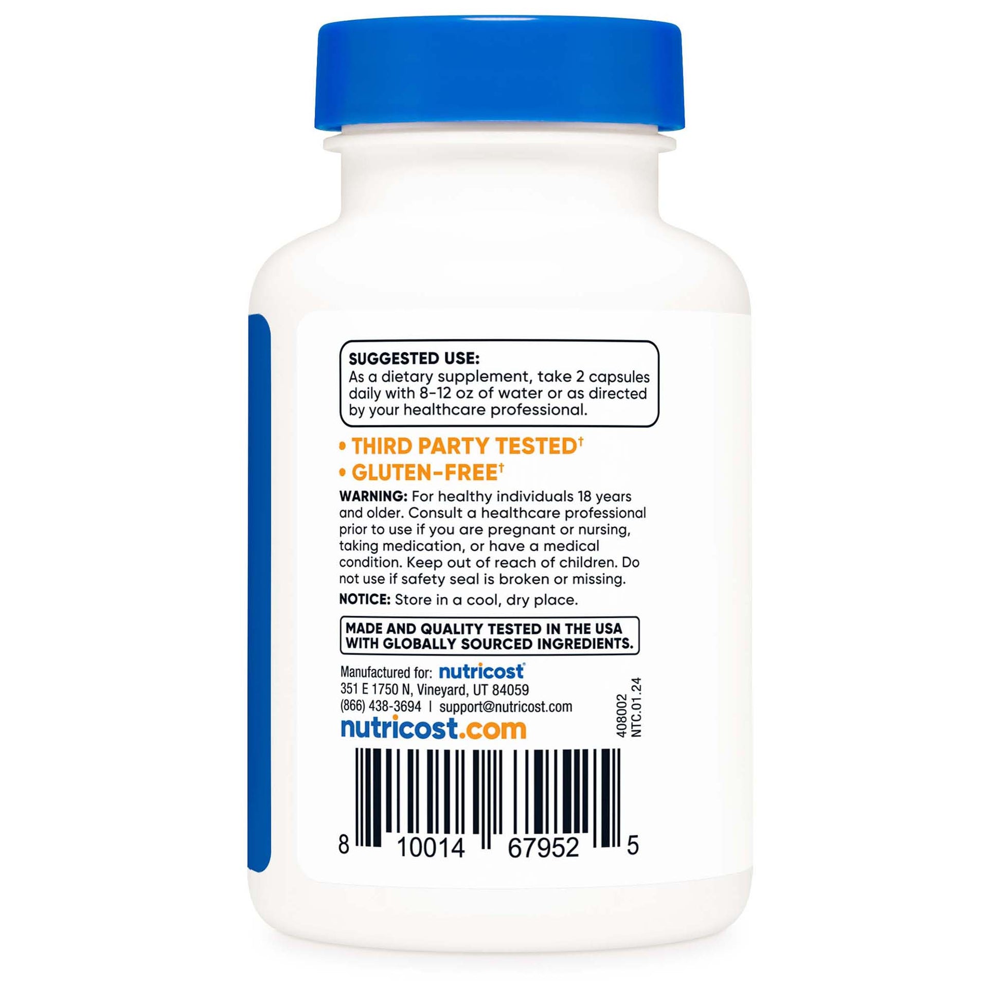nutricost Dietary Supplement Tongkat 1,000 mg Strength Capsule