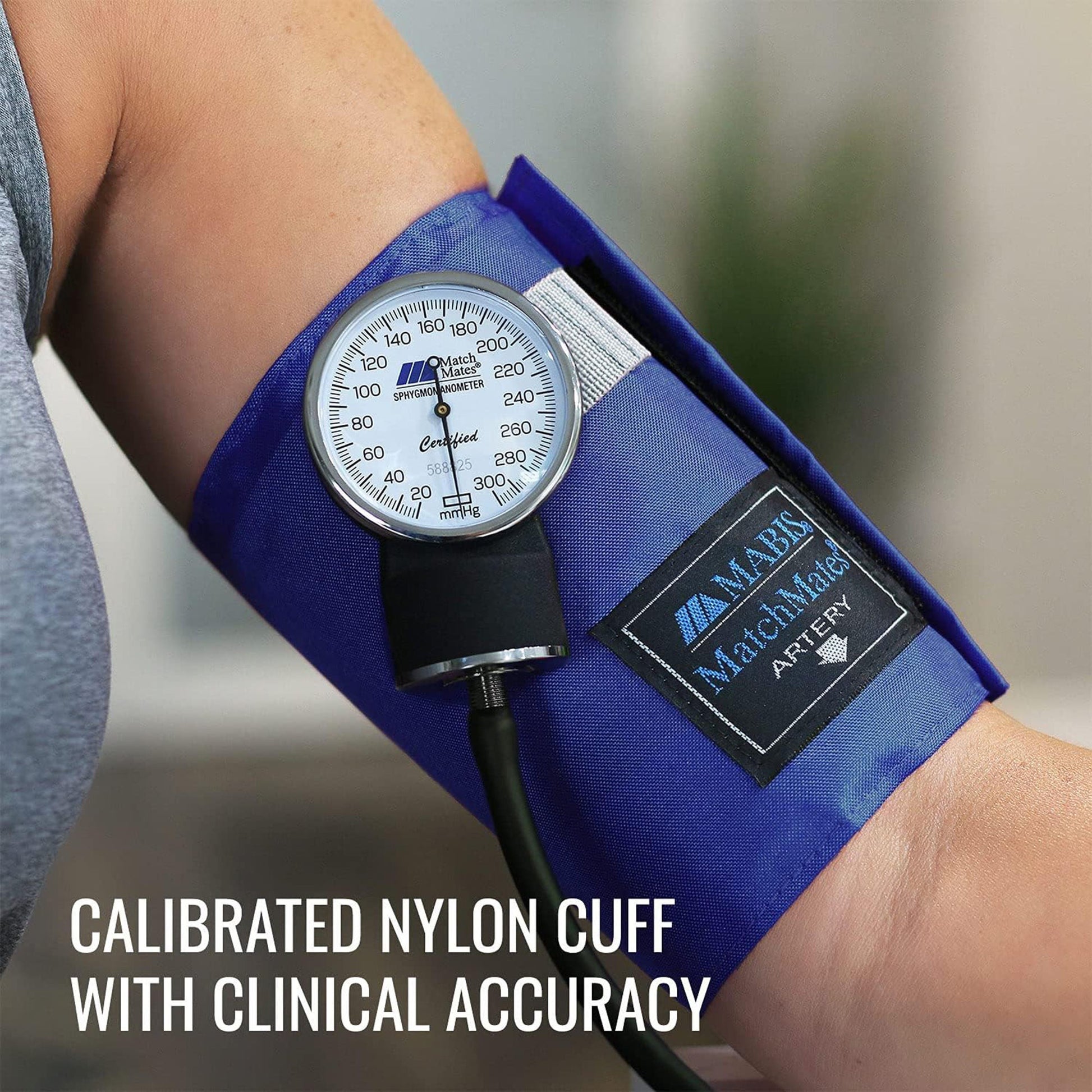 Mabis MatchMates Aneroid Sphygmomanometer & Stethoscope Blood Pressure Kit, Blue