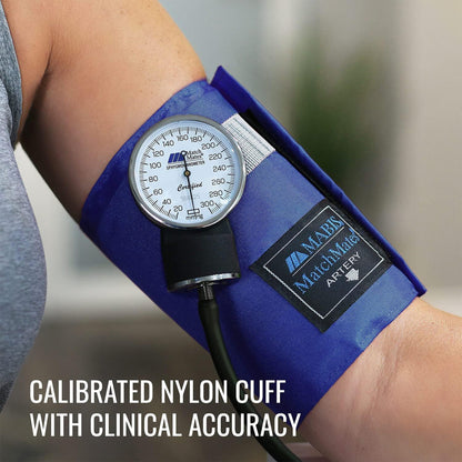 Mabis MatchMates Aneroid Sphygmomanometer & Stethoscope Blood Pressure Kit, Blue