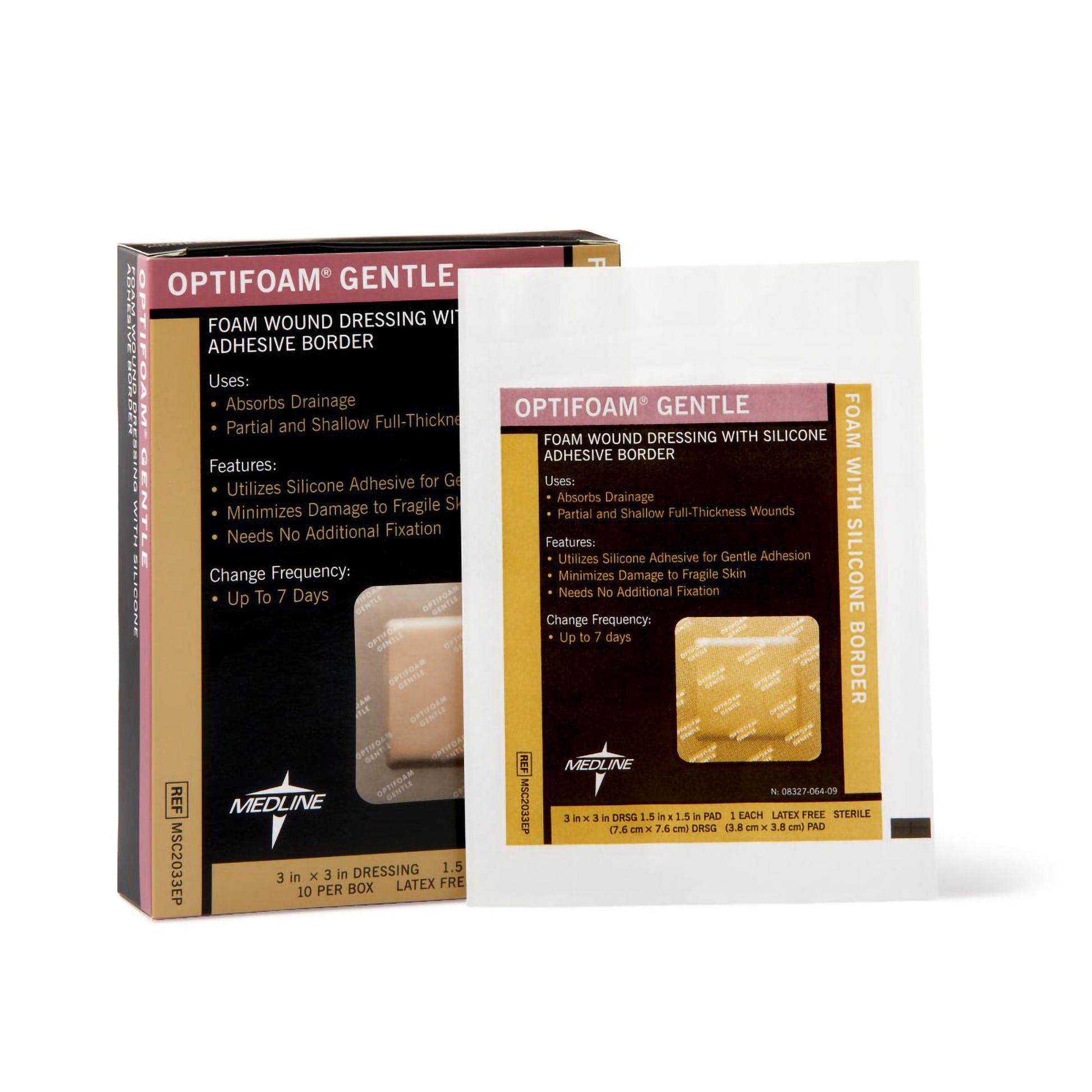Optifoam Gentle Foam Dressing With Border Waterproof Backing Silicone Border Square