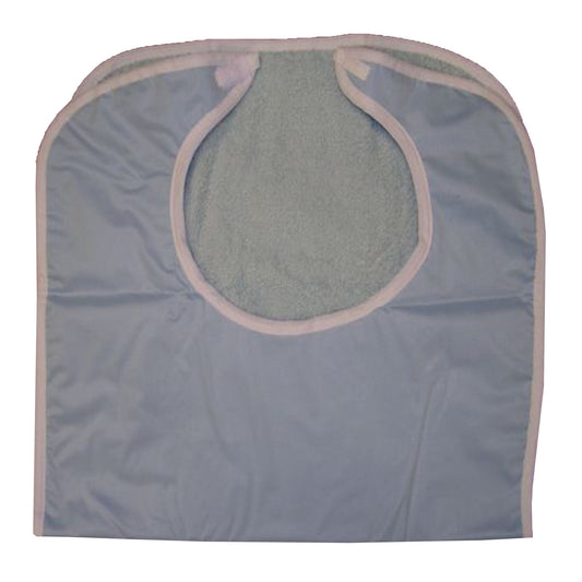 Bib Hook and Loop Closure Reusable Terry Cloth / Vinyl Blue