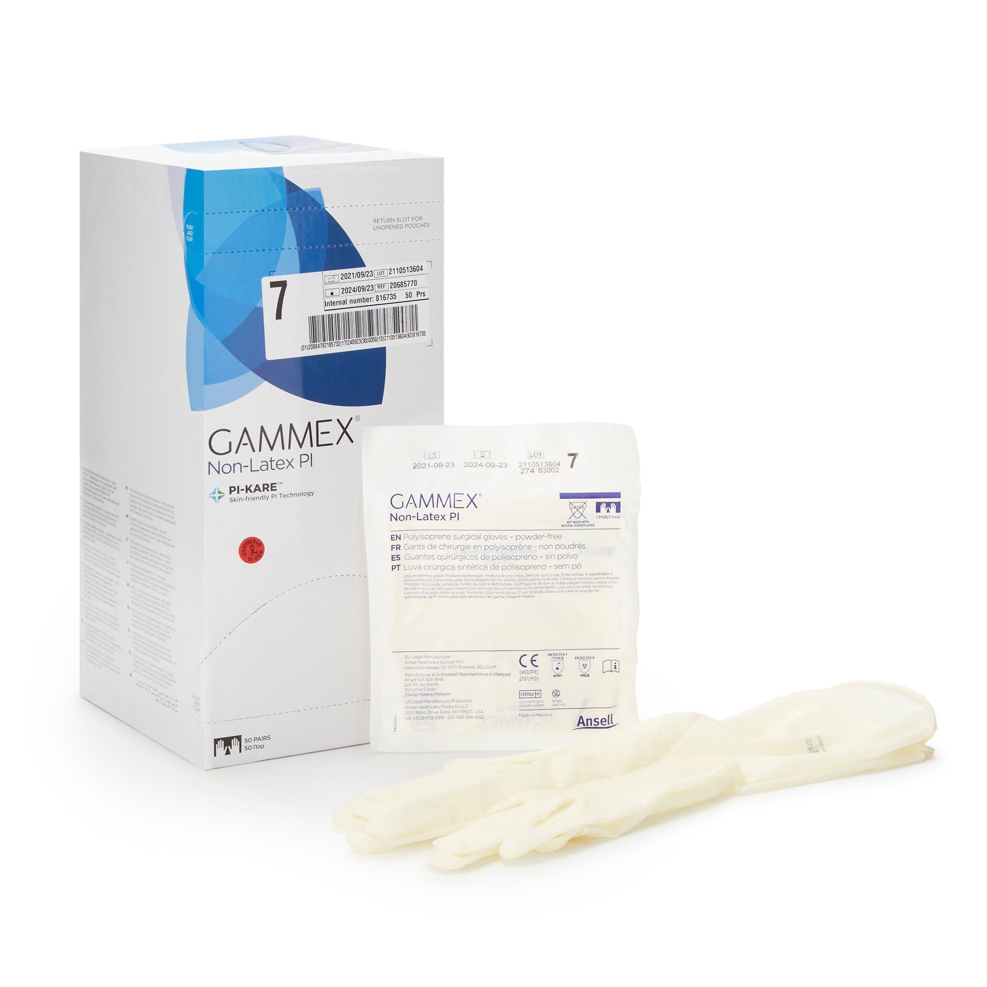 Sterile GAMMEX® Non-Latex PI Polyisoprene Surgical Gloves, White - view 6