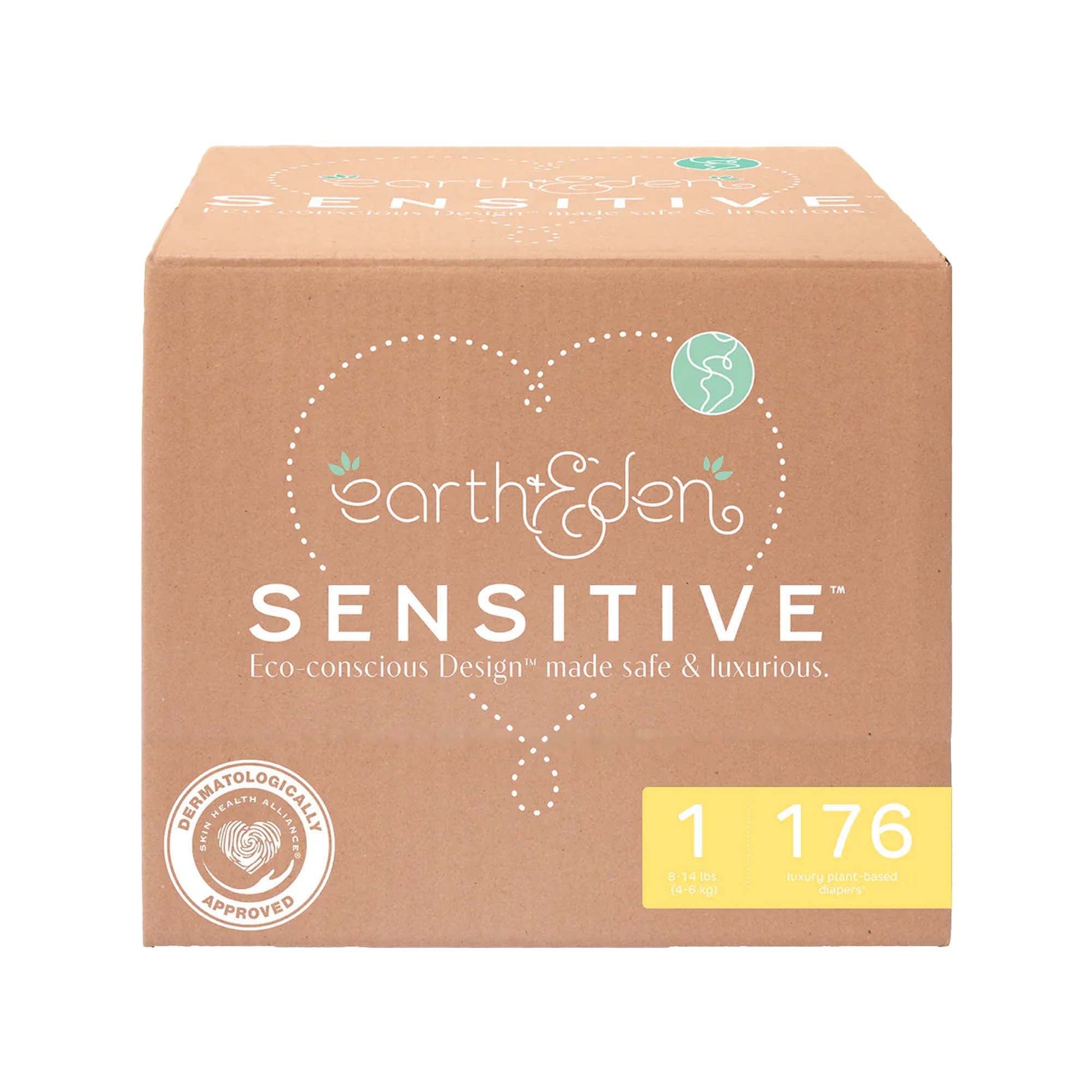 Earth & Eden Sensitive Baby Diapers, for Babies Weighing 8 – 14 lbs.