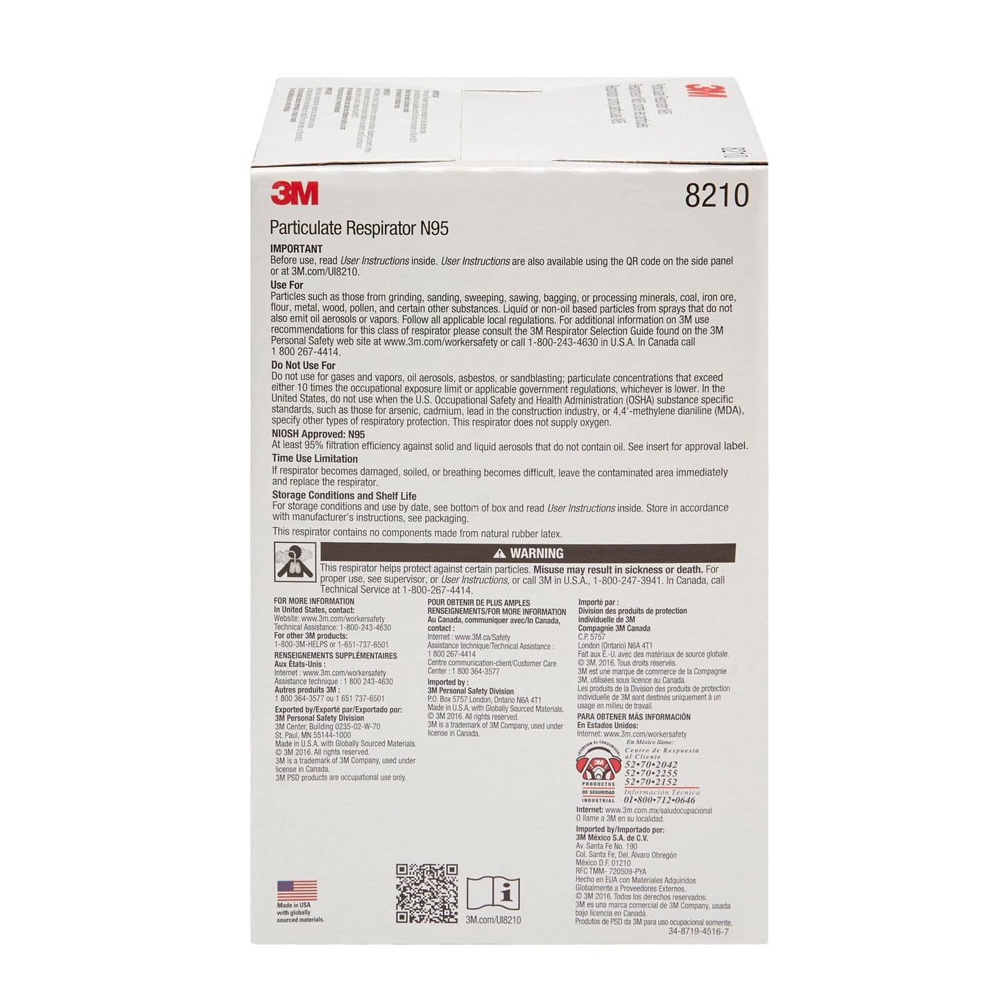 3M Industrial N95 Particulate Respirator Mask, 1 Size