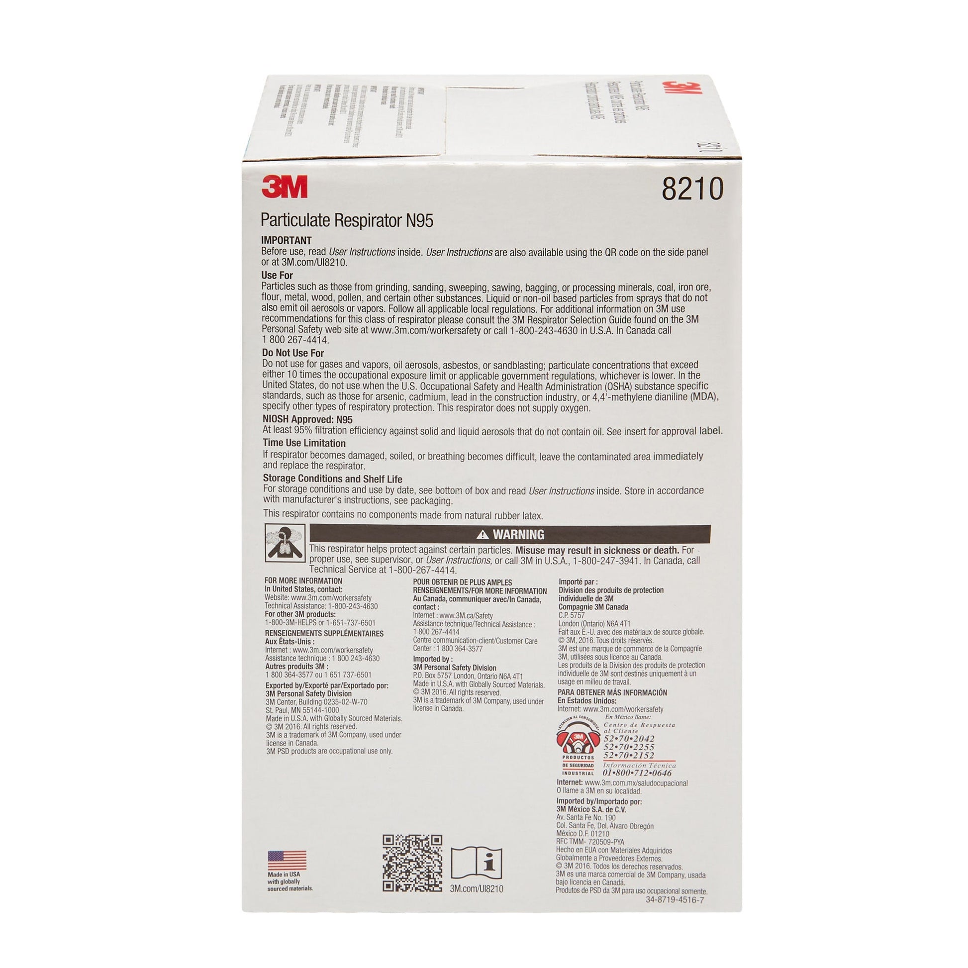 3M Industrial N95 Particulate Respirator Mask, 1 Size