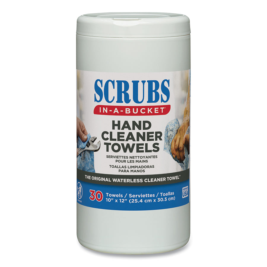Scrubs Hand Cleaner Towels, 30/Container, Citrus (42230)