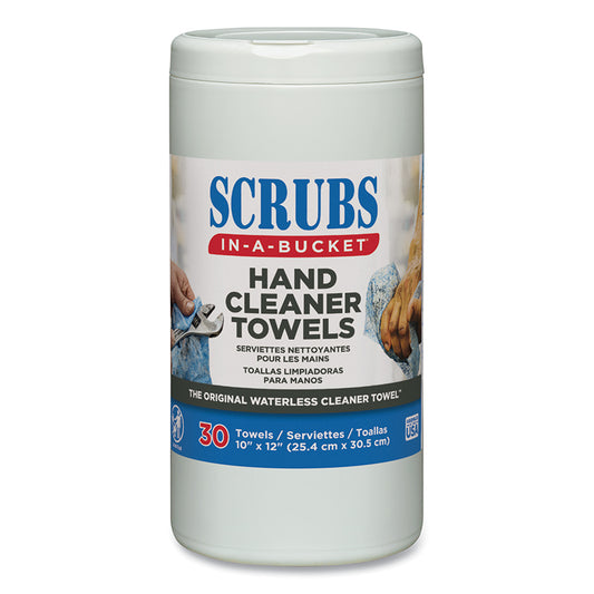 Scrubs Hand Cleaner Towels, 30/Container, Citrus (42230)