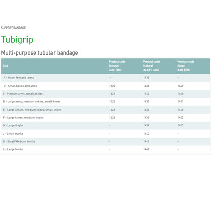 Tubigrip® Pull On Elastic Tubular Support Bandage, Size D