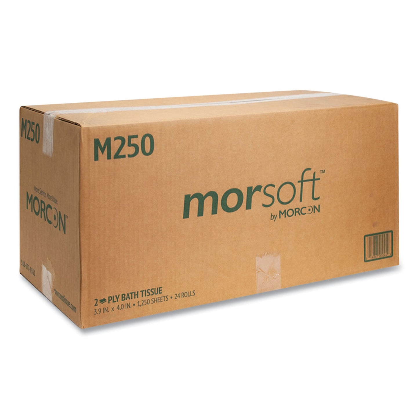 Morcon Toilet Tissue White 2-Ply Standard Size Cored Roll 1250 Sheets -1/2 Inch