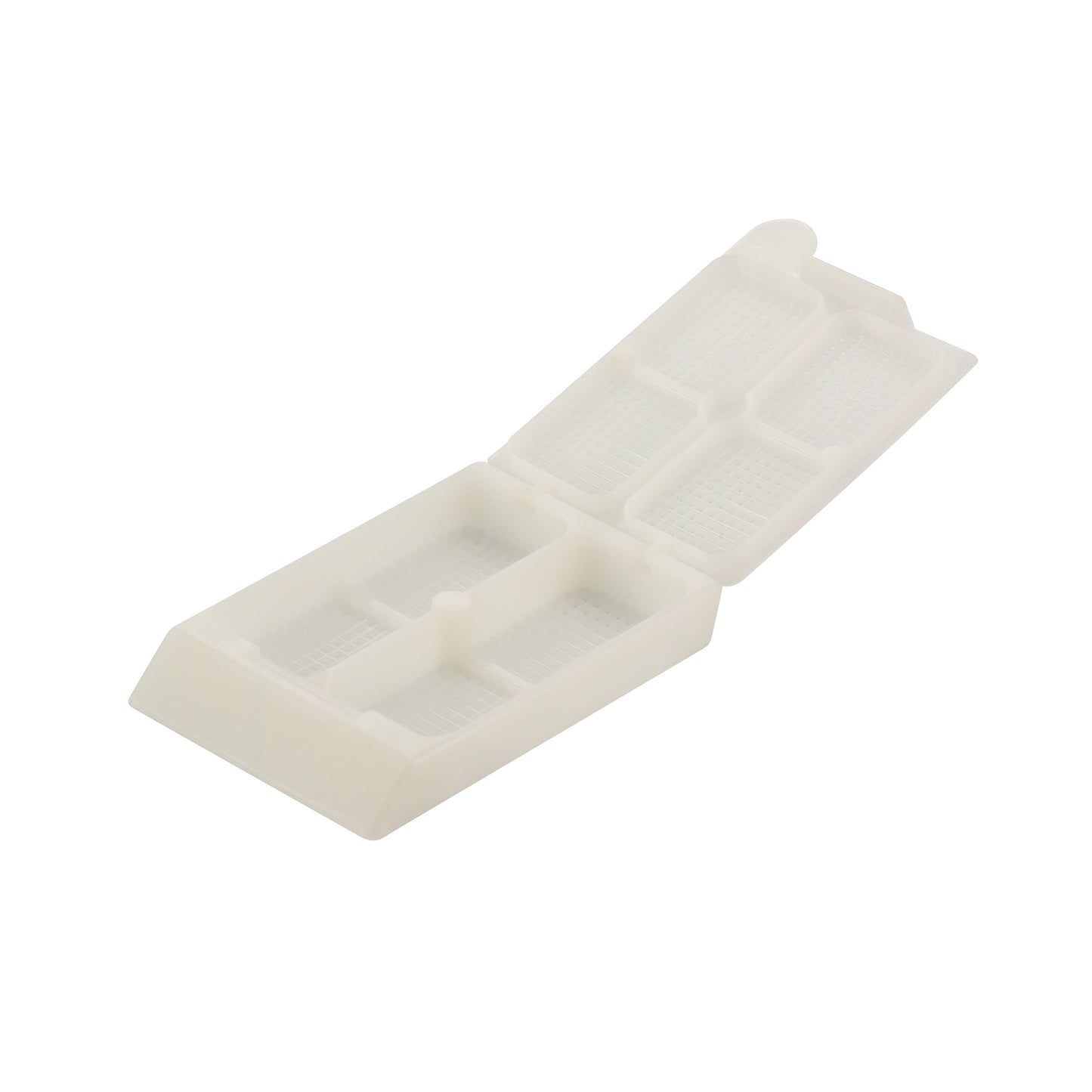 Caplugs® Evergreen 258-4252-W90 — 2-Compartment Biopsy Cassettes with Covers, 0.6 mm Holes, Non-Sterile, Acetal, W