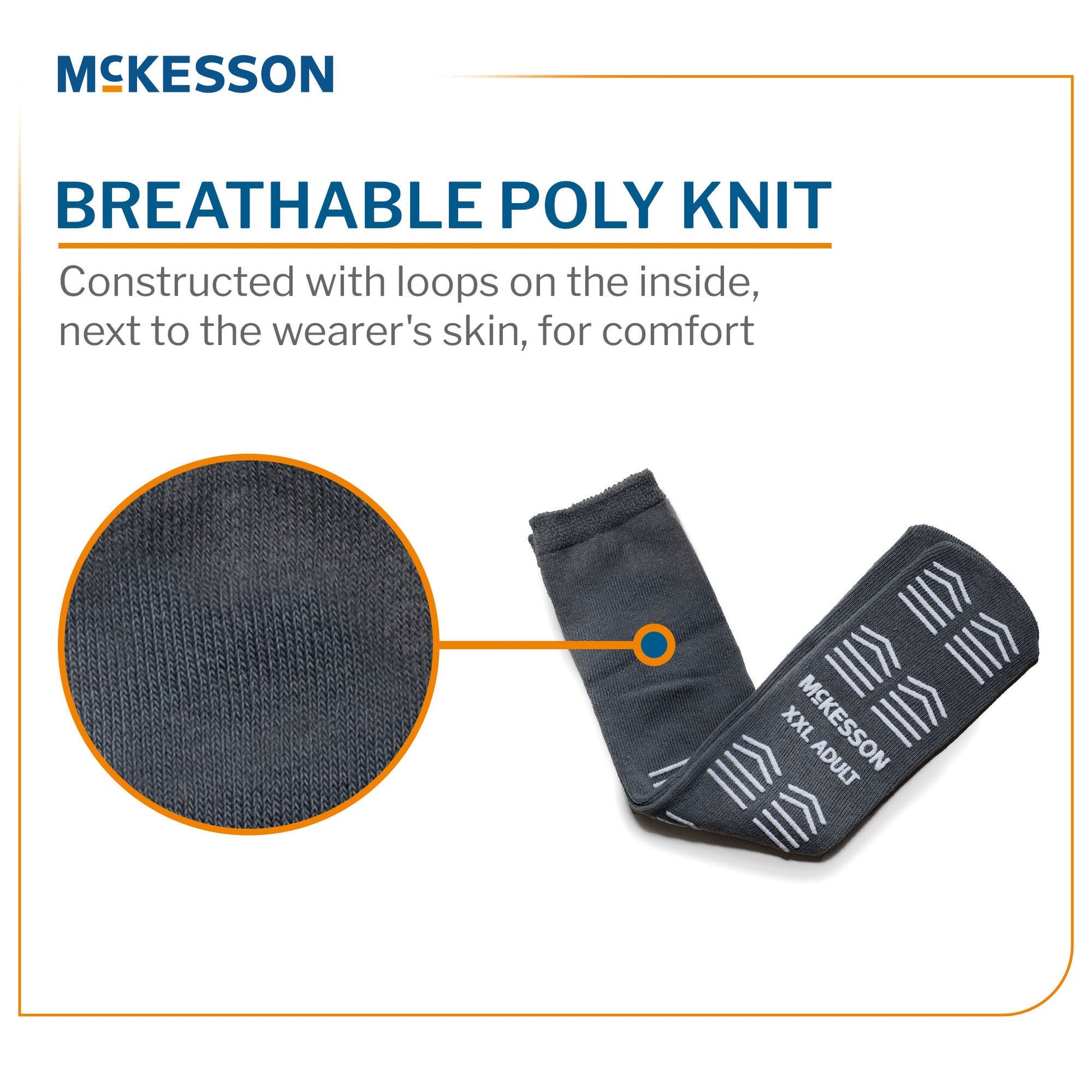 McKesson Slipper Socks, Single Tread, 2X-Large, Gray