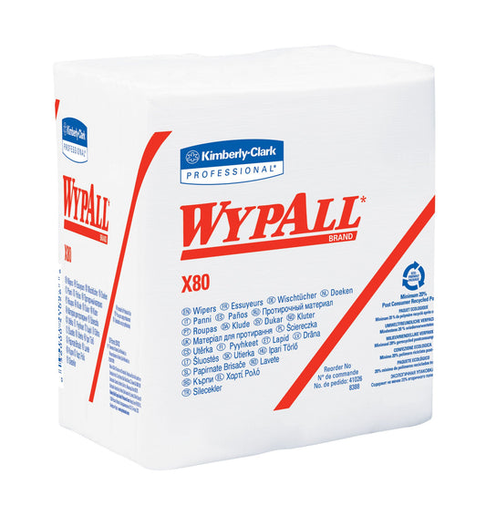 WypAll PowerClean X80 Multipurpose Task Wipe Heavy Duty 50 Count Poly Pack -1/2 Inch NonSterile Disposable