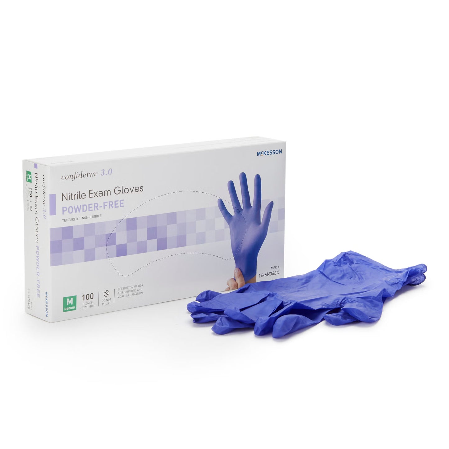McKesson Confiderm® 3.0 Nitrile Exam Gloves, Blue