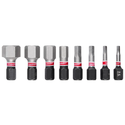Milwaukee 8PC SHOCKWAVE Impact Duty 1" METRIC HEX Impact Duty Bit Set 48-32-4617 | 24-Piece