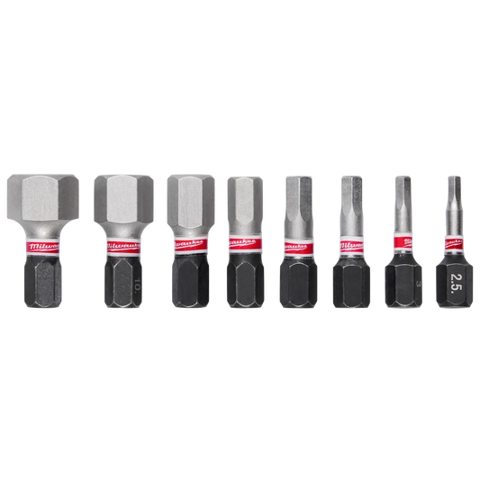 Milwaukee 8PC SHOCKWAVE Impact Duty 1" METRIC HEX Impact Duty Bit Set 48-32-4617 | 24-Piece