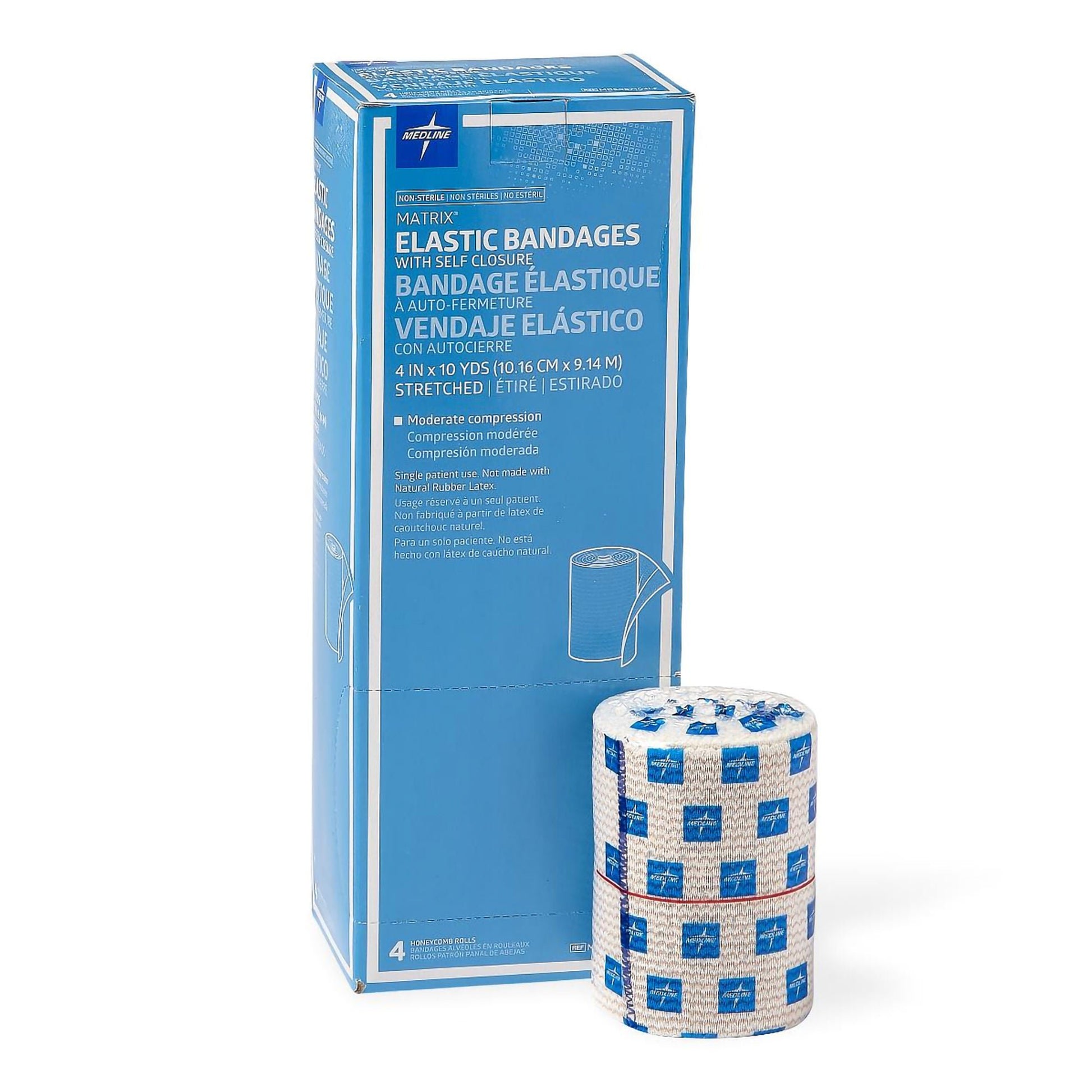 Medline Matrix® Elastic Bandage with Self-Closure, Stretched