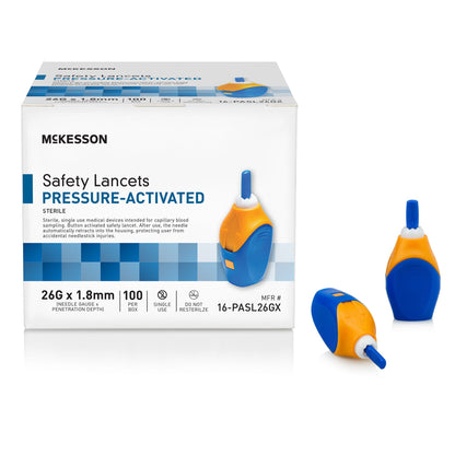 McKesson Pressure Activated Safety Lancets, Blue