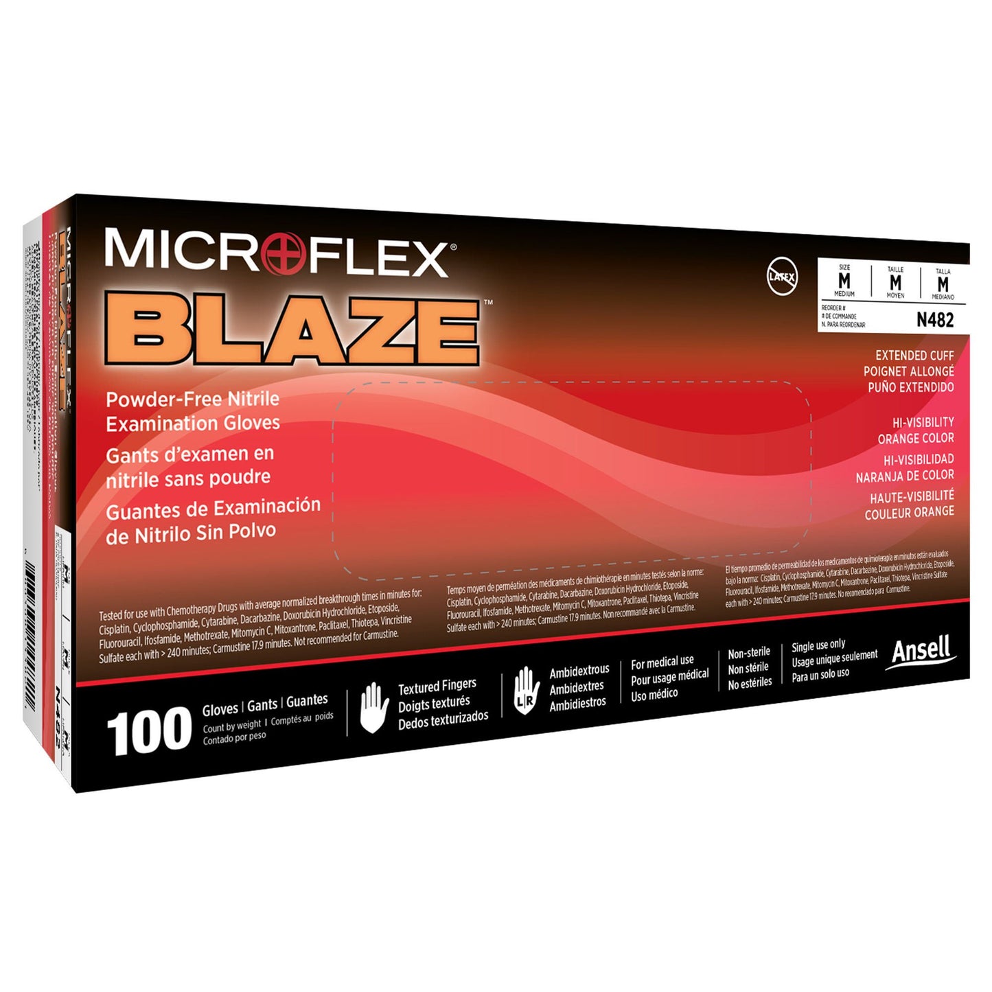 MICROFLEX® Blaze® Nitrile Exam Gloves, Orange - view 4